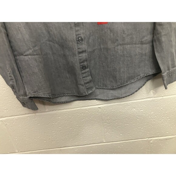 Seven7 Gray Denim Button Up Shirt Cotton Blend Long Sleeve XS & M NWT - Picture 16 of 16